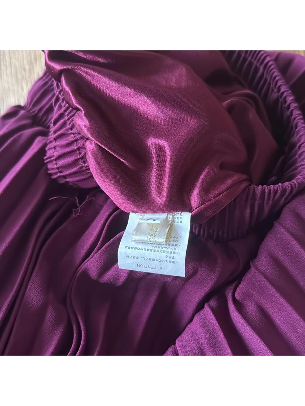 Elegant Pleated Purple Skirt by Le-Ciel size medium - Picture 5 of 6